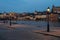 Evening view from the Riddarholmen embankment to Sodermalm.