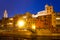 Evening view of river Onyar and houses in Girona