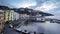 Evening view of small harbour in Sorrento city, Italy