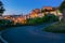 Evening view of Sorano, Tuscany, Italy