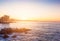 Evening view of Valparaiso Bay, in Vina del Mar, Chile