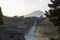 Evening view of Vesuvius and the ruins of Pompeii city