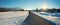 Evening walk in wintry landscape Buckelwiesen, with view to Karwendel mountains