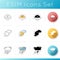 Evening weather icons set