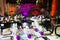 Event Dinner Tables, White and Purple Wedding Party Decoration