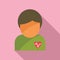 Event heart effect icon flat vector. Disease impact sick