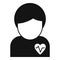 Event heart effect icon simple vector. Disease impact sick