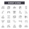 Event line icons, signs, vector set, outline illustration concept