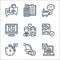 event management line icons. linear set. quality vector line set such as data analysis, christmas party, time, contact list,
