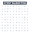 Event marketing vector line icons set. Event, Marketing, Planning, Organizing, Promotion, Advertising, Strategy