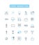 Event marketing vector line icons set. Event, Marketing, Planning, Organizing, Promotion, Advertising, Strategy