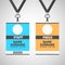 Event staff and press id cards set with lanyards