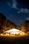 Event tent at night