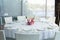 Event white restaurant table served and wait for guests