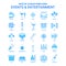 Events and Entertainment Blue Tone Icon Pack - 25 Icon Sets