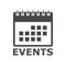 Events icon calendar icon, simple vector icon