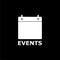 Events logo calendar icon on dark background