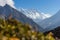 Everest and Lhotse mountain peak, Namche Bazaar, Nepal