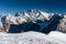 Everest, Lhotse, and Nuptse mountain peak view from Mera peak in a morning, Himalaya mountains range in Nepal