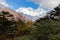 Everest Lhotse Nuptse mountains peaks ridge view, Tengboche vill