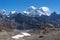 Everest and Nuptse mountain peak from Renjo la pass, Everest reg