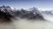 Everest Peak and Himalaya Everest mountain range panorama