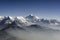 Everest Peak and Himalaya Everest mountain range panorama
