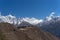 Everest, Taboche an Ama Dablam mountain peak view from Namche Ba