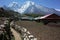 Everest trek, Walkway in Phortse village 3810 m - remote settlement away from main tourist trail. Mountains Himalayas