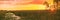 Everglades Florida wetland panoramic banner. Airboat excursion tour at Everglades National Park at sunset. Nature