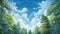 evergreen blue view forest landscape