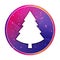 Evergreen conifer pine tree icon creative trendy colorful round button illustration