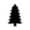 Evergreen conifer pine tree icon flat vector illustration design