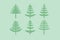 evergreen coniferous araucaria tree vector set