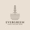 evergreen logo line art design with minimalist style