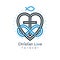 Everlasting Christian Love and True Belief in God vector creative symbol design, combined with infinity endless loop and