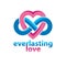 Everlasting Love concept, symbol created with infinity lo