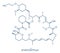 Everolimus immunosuppressant molecule. Used in drug-eluting coronary stents. Skeletal formula.