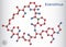 Everolimus molecule. It is derivative of Rapamycin sirolimus. Molecule model. Sheet of paper in a cage