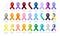 Every All Cancer Ribbon Color Isolated Icons