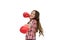 Every female should know defend herself. Girl cheerful training boxing gloves. Child smiling face sport gloves practice