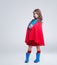 Within every little girl is the courage of a superhero. A studio portrait of a confident young girl dressed as a