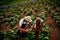 Every plant needs individual attention. High angle shot of a handsome man and his young daughter working the fields on