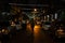 Everyday life happening on the streets of Yangon/Rangoon in Myanmar/Burma during night