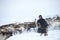 Everyday life of Russian aboriginal reindeer herders in the Arctic.