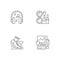 Everyday office worker routine linear icons set