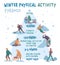 Everyday physical activity pyramid. Winter sport illustration