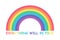 Everything will be fine. Inspirational text to overcome coronavirus pandemic. Simple Rainbow and color text doodle icon. Vector