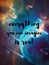 Everything you can imagine is real, inspirational quote by Picasso. Trendy text art design, cosmic style background with falling