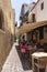 Everywhere cozy alleys with terraces like here in Portou street in the old town of Chania, Crete